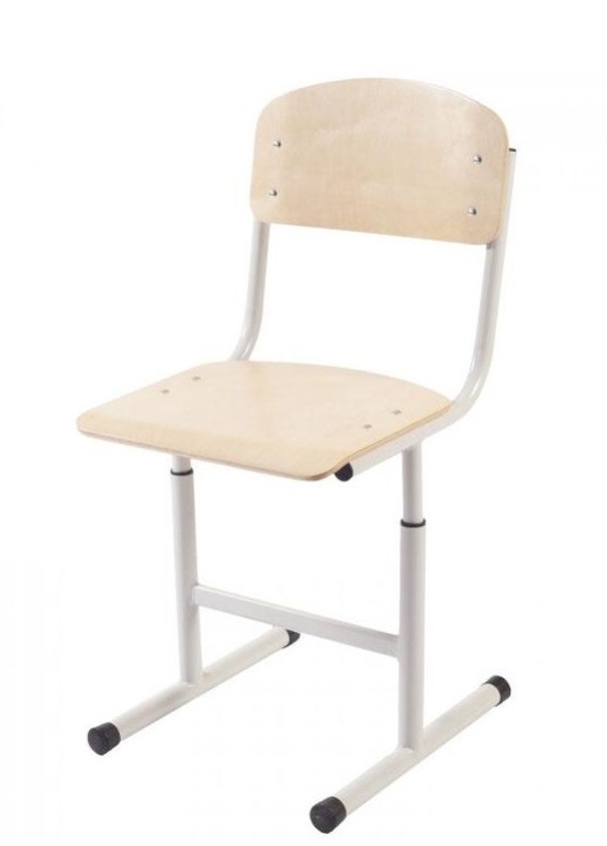 Учнівський Т-подібний стілець, АНШАР ГРУП (190295) ростова група (опція р. г. №4) №5-6, фанера покрита екологічно-чистим лаком, міцна кругла труба